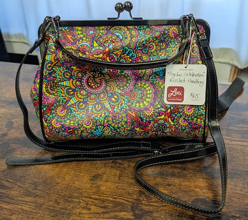Kiss lock bag by Canadian Artist Lori Anne McKague