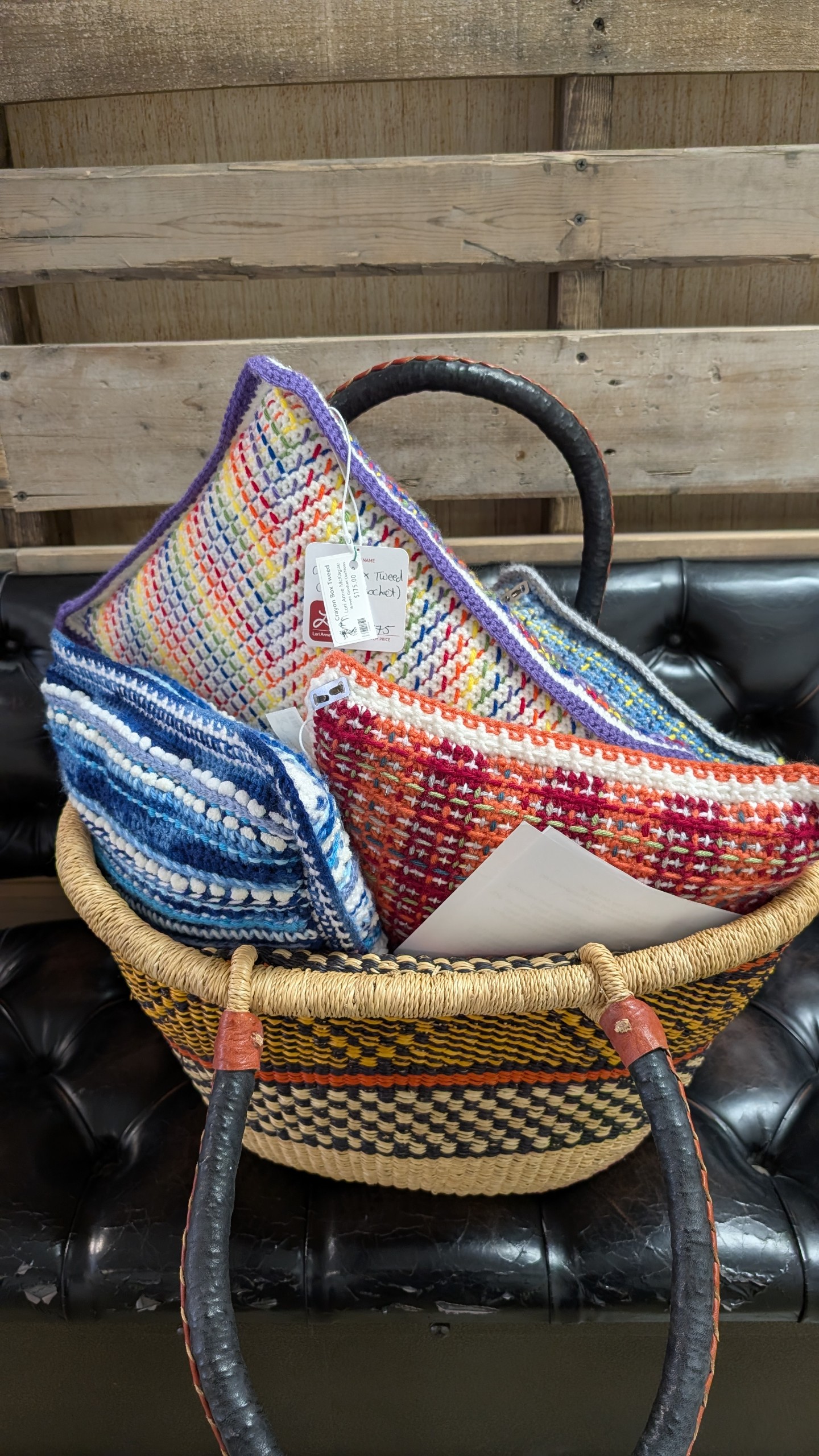 Woven Cochet Cushions by Lori Anne McKague