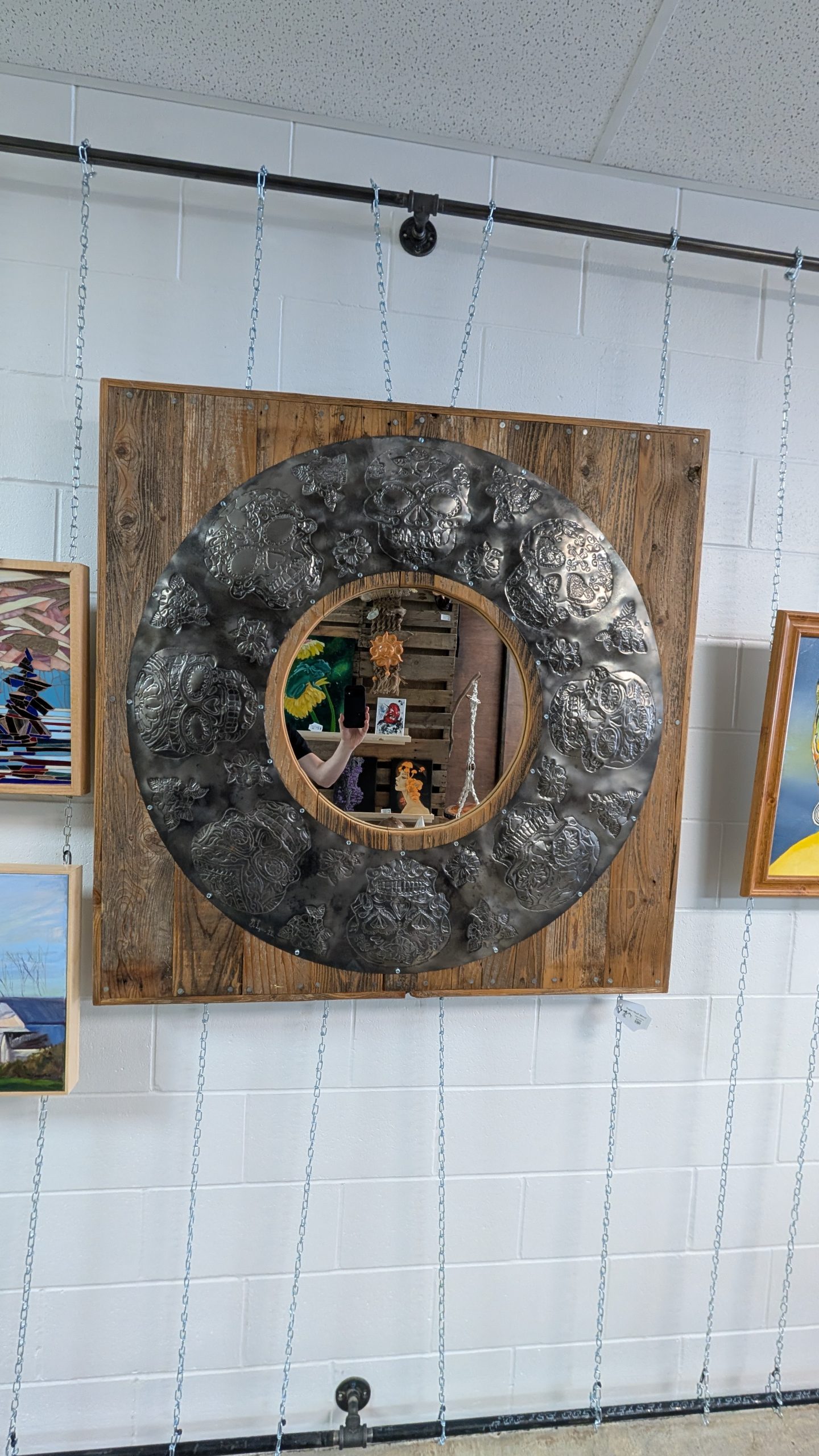 Sugar Skull Mirror by Gary Lyong