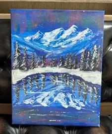 Mirrored Lake Snowy Mountains by Travis Clarke