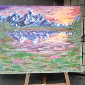 Lake Under a Pink Sky by Travis Clarke
