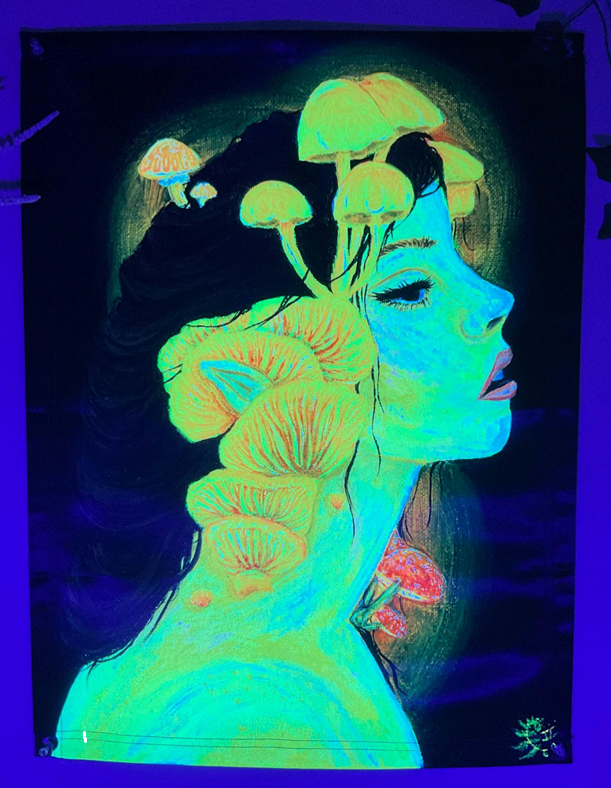 Satin Blacklight Fluorescent Tapestries by Iridescent Fern - Image 2