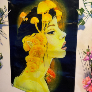 Satin Blacklight Fluorescent Tapestries by Iridescent Fern