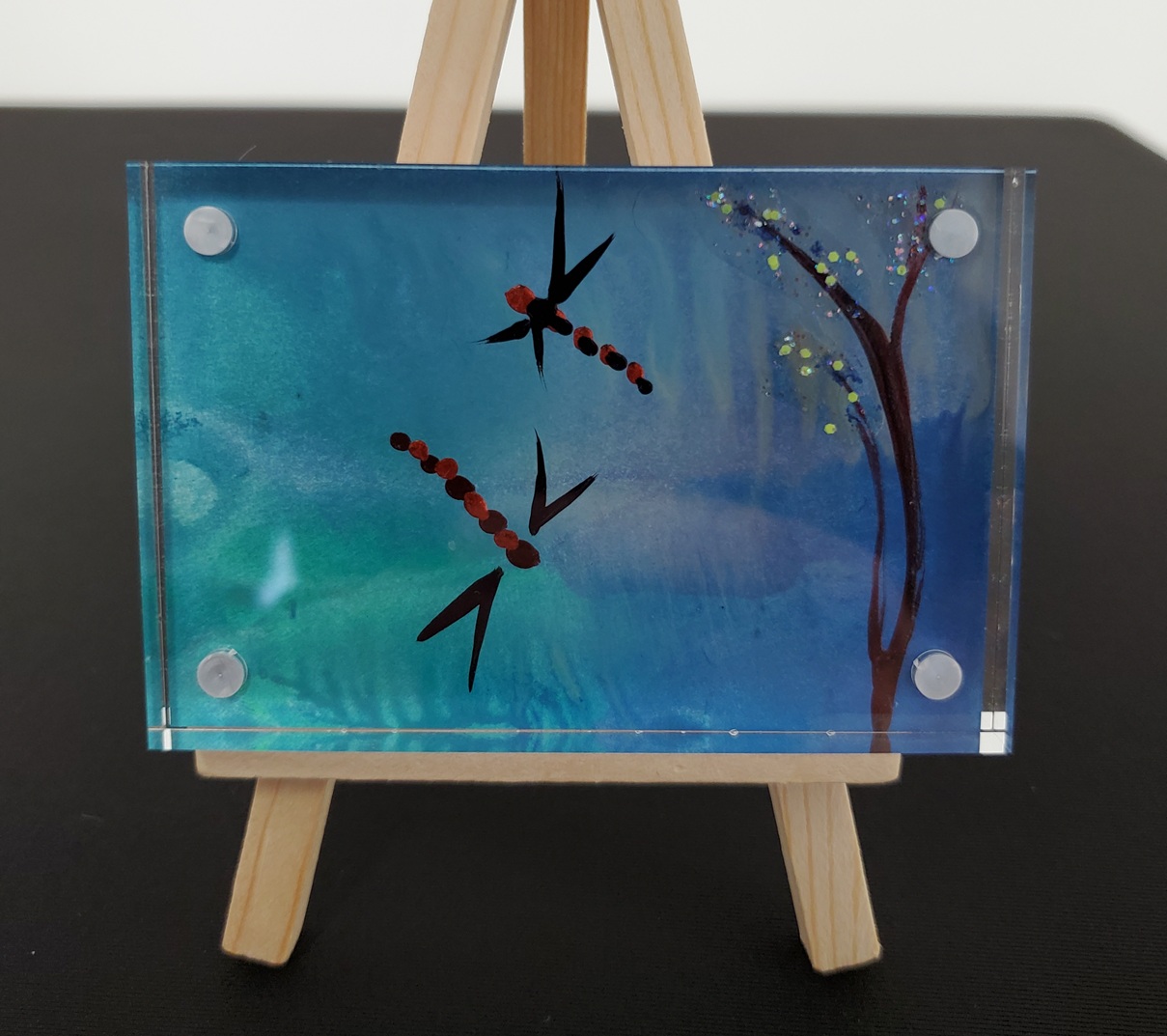 Mini Painting in Clear Acrylic by Theresa Moleski - Image 2