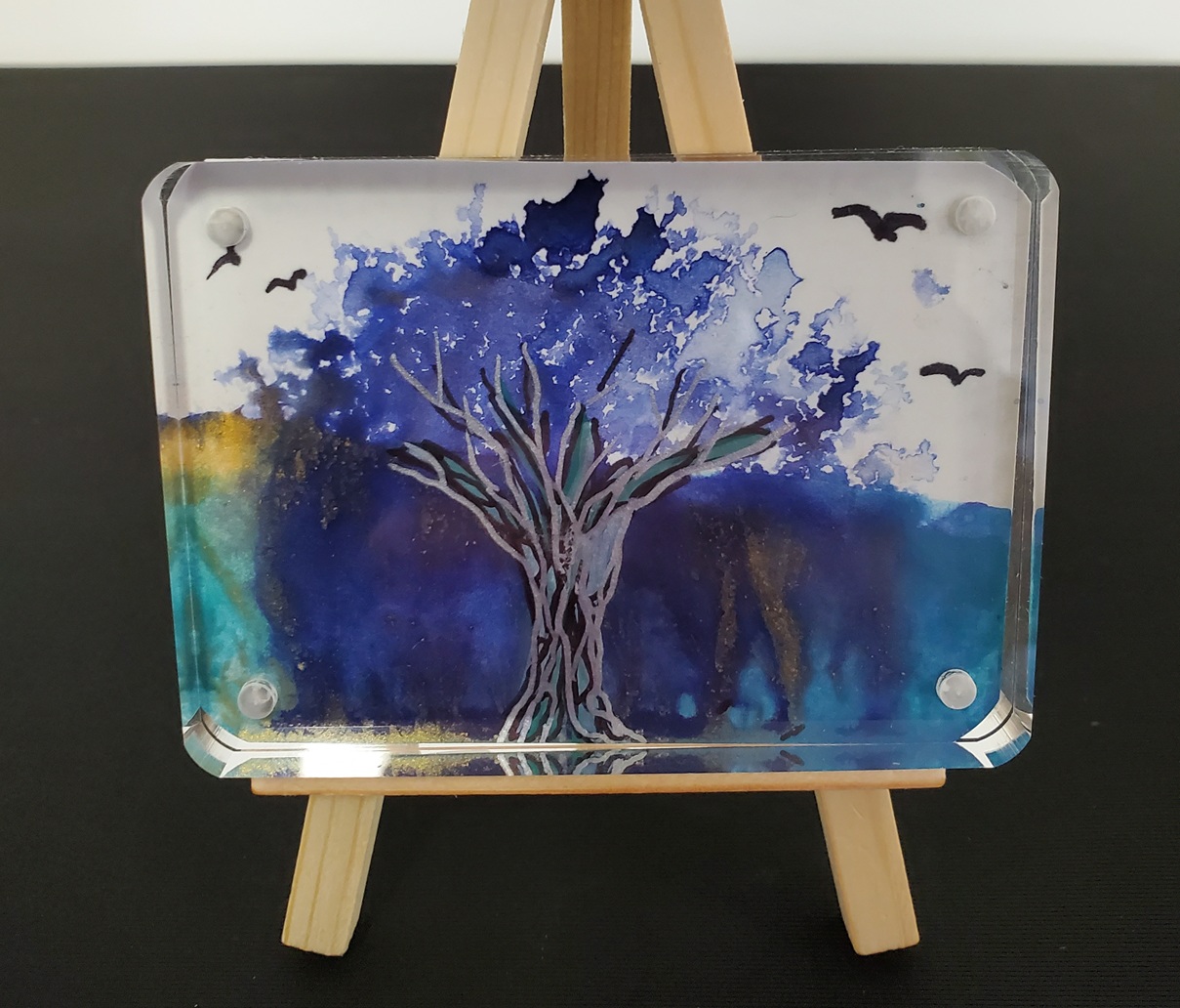 Mini Painting in Clear Acrylic by Theresa Moleski - Image 4