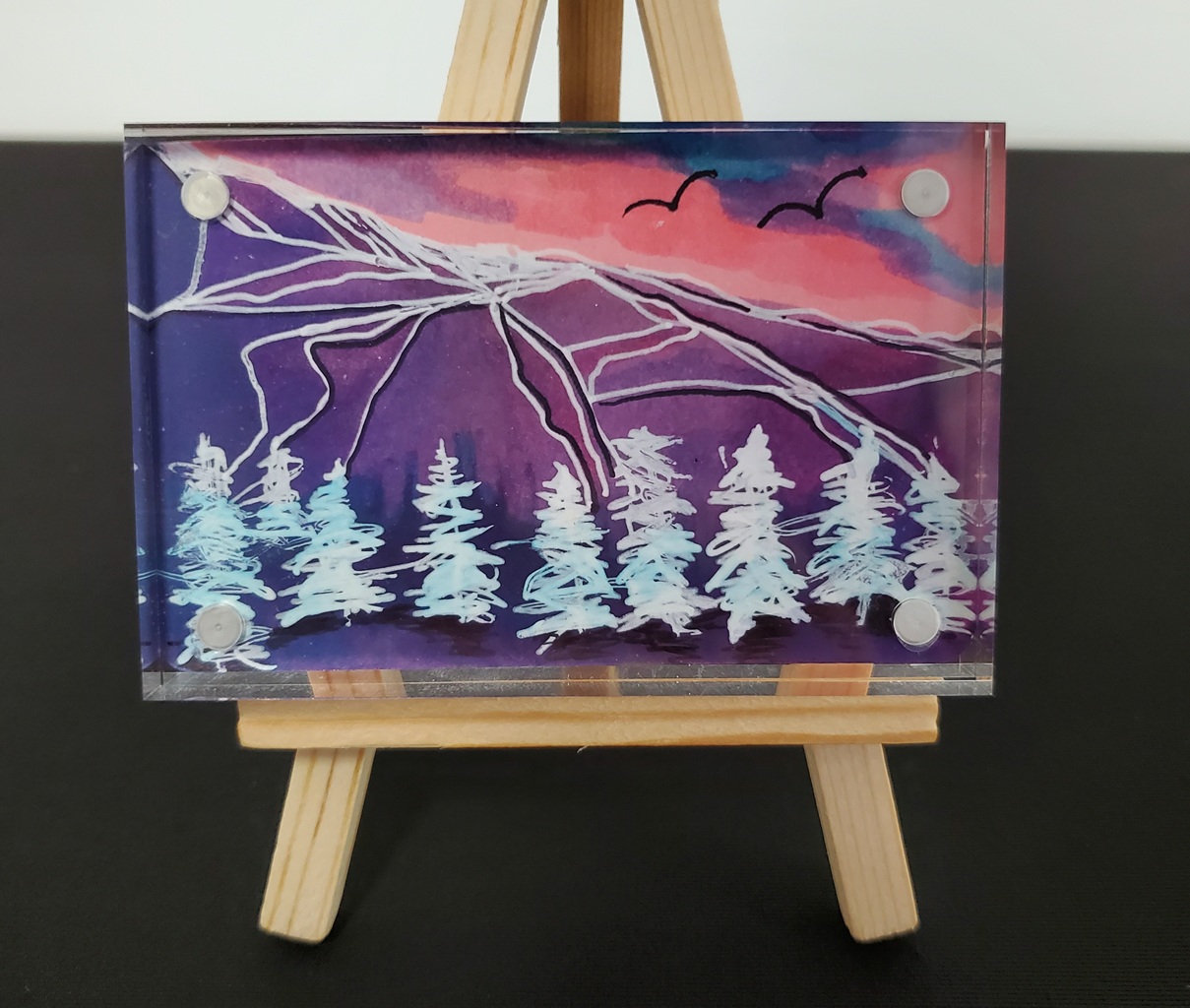 Mini Painting in Clear Acrylic by Theresa Moleski - Image 3