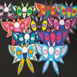 $5 Moth Pride Stickers by Maddy Ward